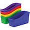 Storex Book Storage Bin, Plastic, Assorted - Red, Green, Blue, Yellow, Purple, 12.6 in H, 5.3 in W, 5 PK STX70105U06C - alternate 1
